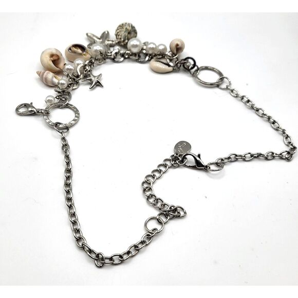 Beach Bohemian Chunky Shell Necklace Bracelet Convertible Jewlery 18in - Picture 2 of 5